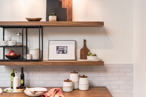 Fireclay Edina Showroom: White Mountains Wainscot