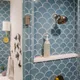 Gallery 2019 Q2 Image Residential Influencer Jessica Honegger Katie Jameson Photography Full Rights Bathroom Wall Tile Ogee Drop Mayan Blue Shower 1X6 Flatliner Trim Detail  Fc 243688