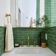 Modern green subway bathroom tile 4
