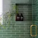 Modern green subway bathroom tile 11