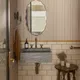 New traditional bathroom wainscot white subway tile 1