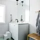 2018 Q1 Image Residential Influencer Fresh Exchange Guest Kids Bathroom Tile Floor Hexagon 6 Sea Glass Vanity Detail