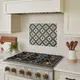 New traditional kitchen backsplash white tile handpainted tile 4