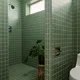 Mid mod green square shower bathroom tile 3