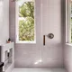 New traditional pink subway shower tile niche 1