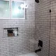 Organic modern white subway shower tile 1