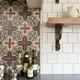 4X4 Backsplash Founder Feature Gardenia Handpainted Kitchen Madrid Paul Tile 6