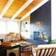 Midcentury black brick tile fireplace 2