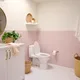 Modern Pink white square bathroom floor backsplash wall tile